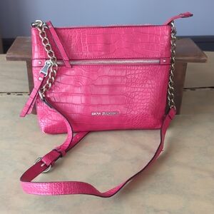 Dana Buchman Fuchsia Croc-Embossed Crossbody Bag